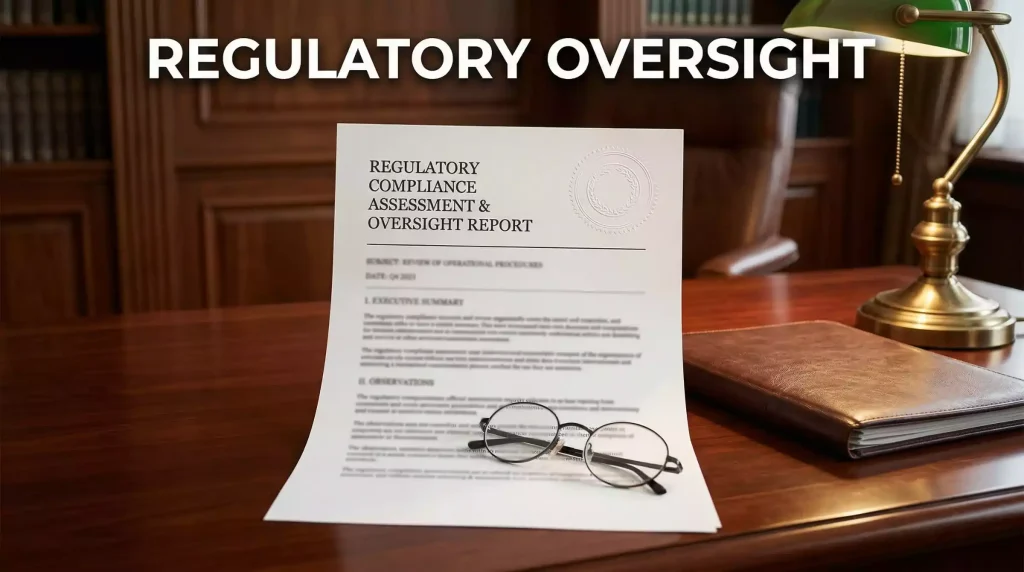 Official regulatory document with a formal seal on a desk representing greyhound racing governance